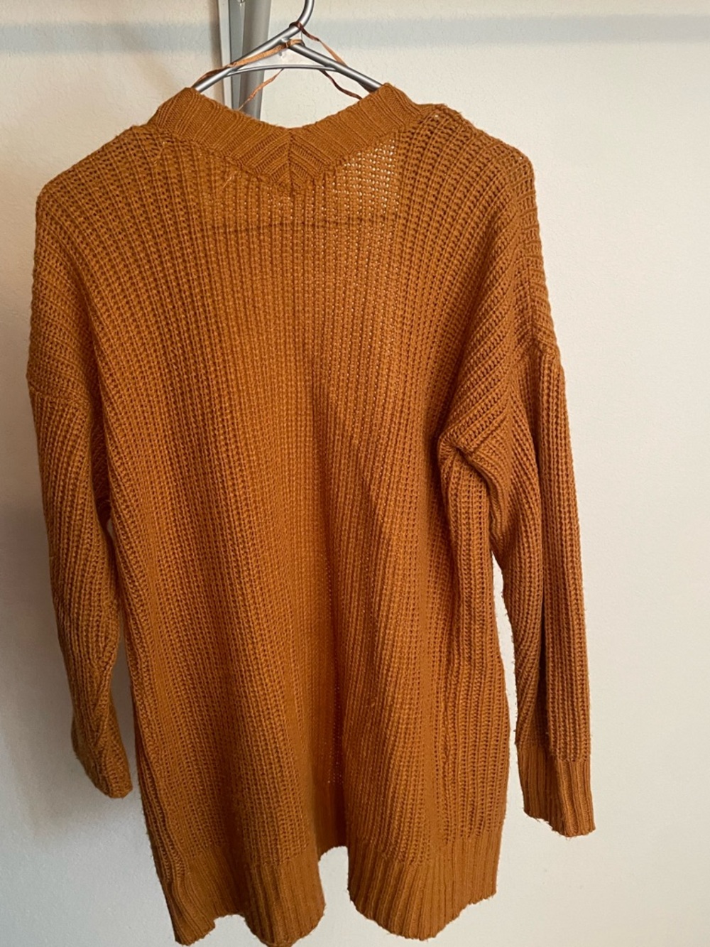 Pink Rose Open-Front Ribbed Cardigan - Rust Orange - Picture 3 of 3